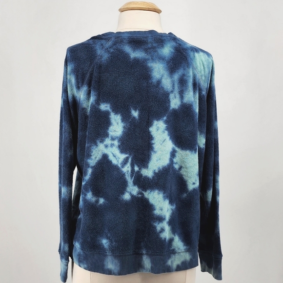 American Eagle Soft & Sexy Terry Pullover Sweatshirt Tie-dye Crew Neck Blue XL - Picture 2 of 10